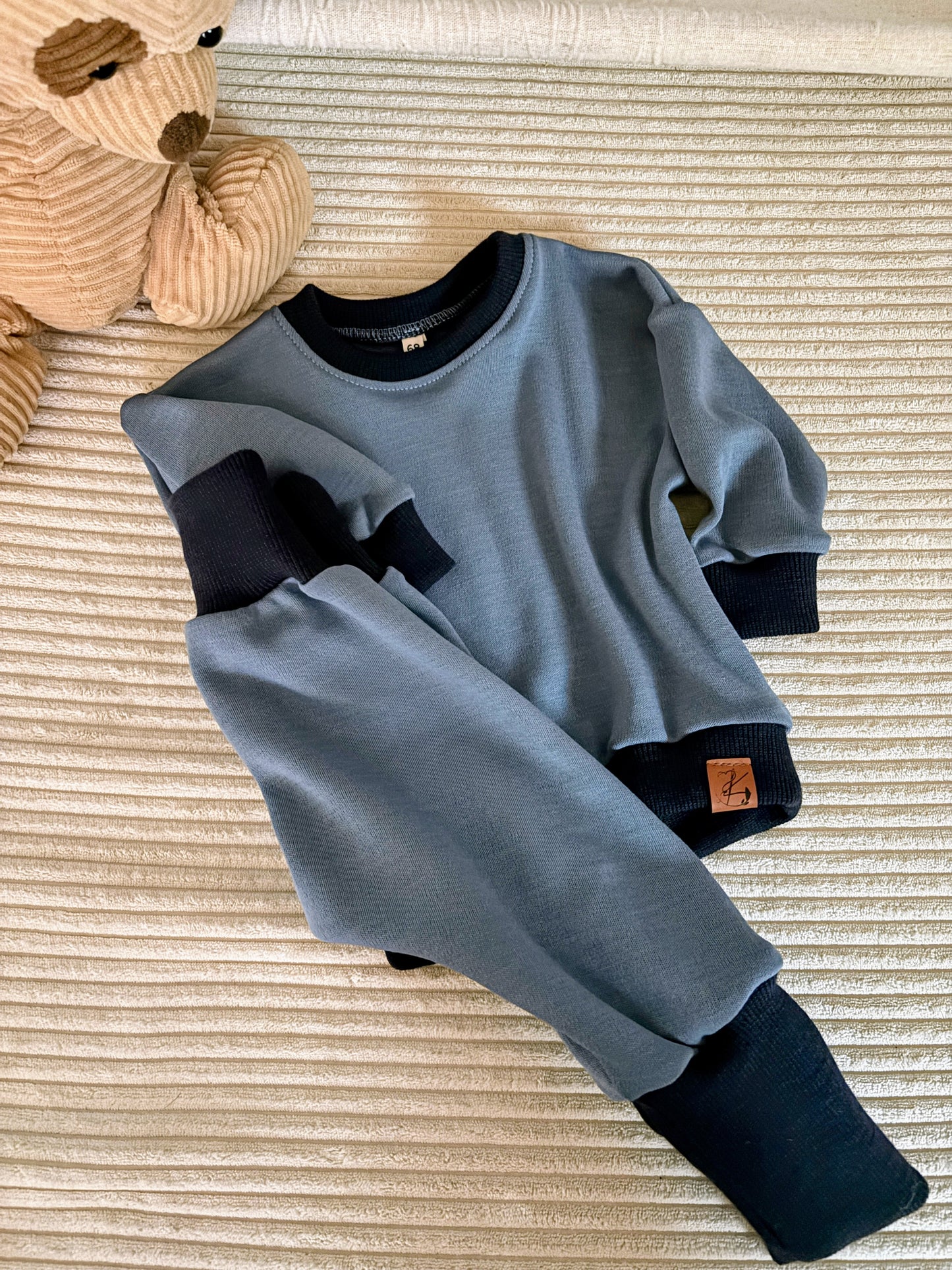 BABY OVERSIZE SWEATER MERINOWOLLE BLAU