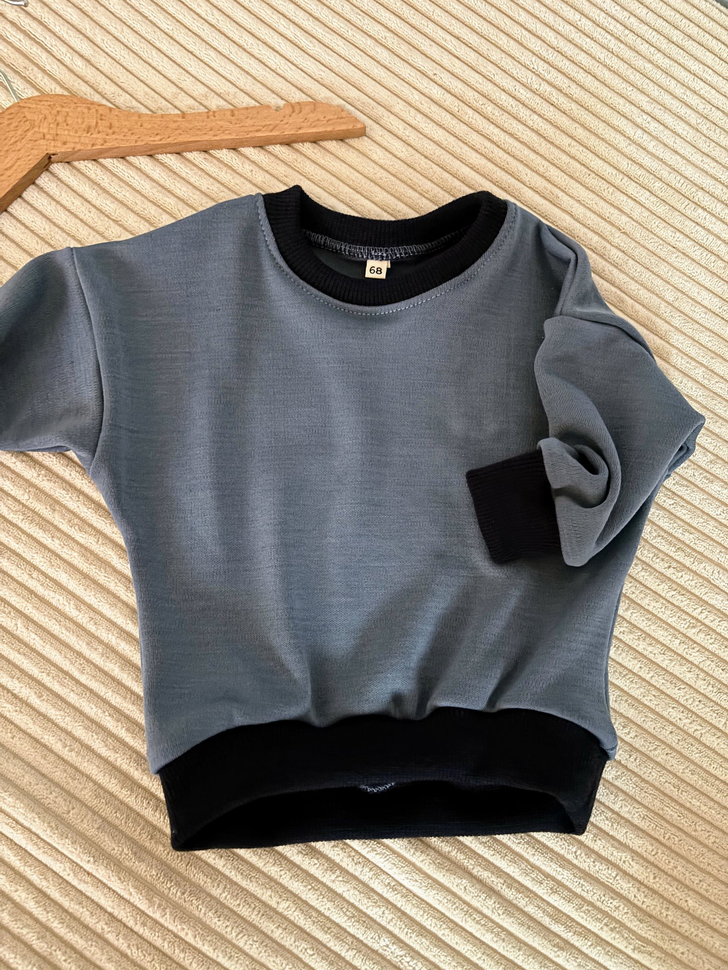 BABY OVERSIZE SWEATER MERINOWOLLE BLAU